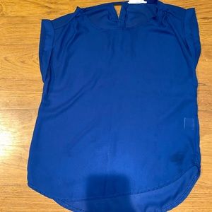 Sheer navy blue dress top